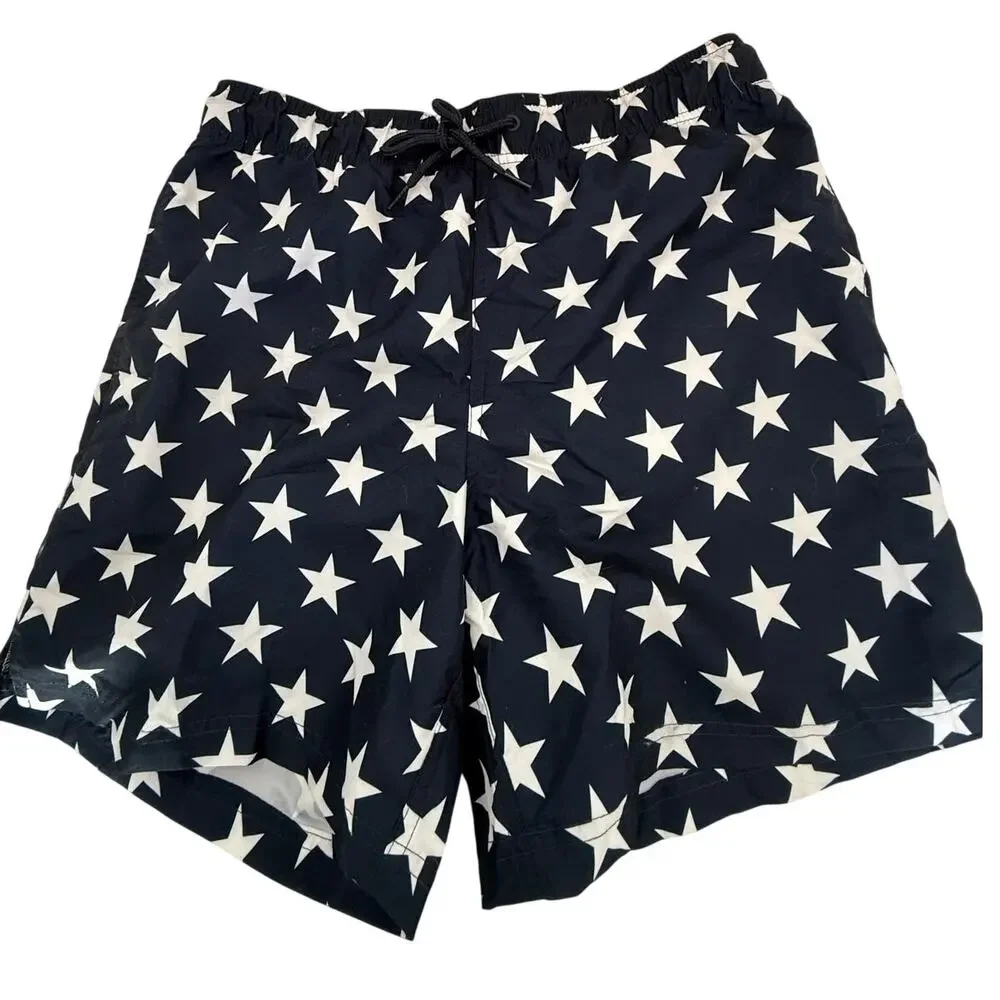 SKU2520 George Men's Plus Size Medium USA Star Print Swim Trunks